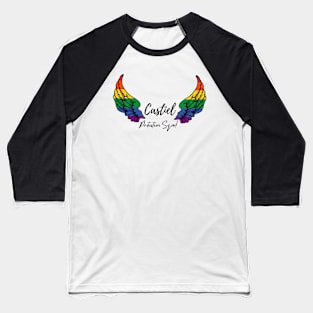 Castiel Protection Sqad rainbow wings Baseball T-Shirt